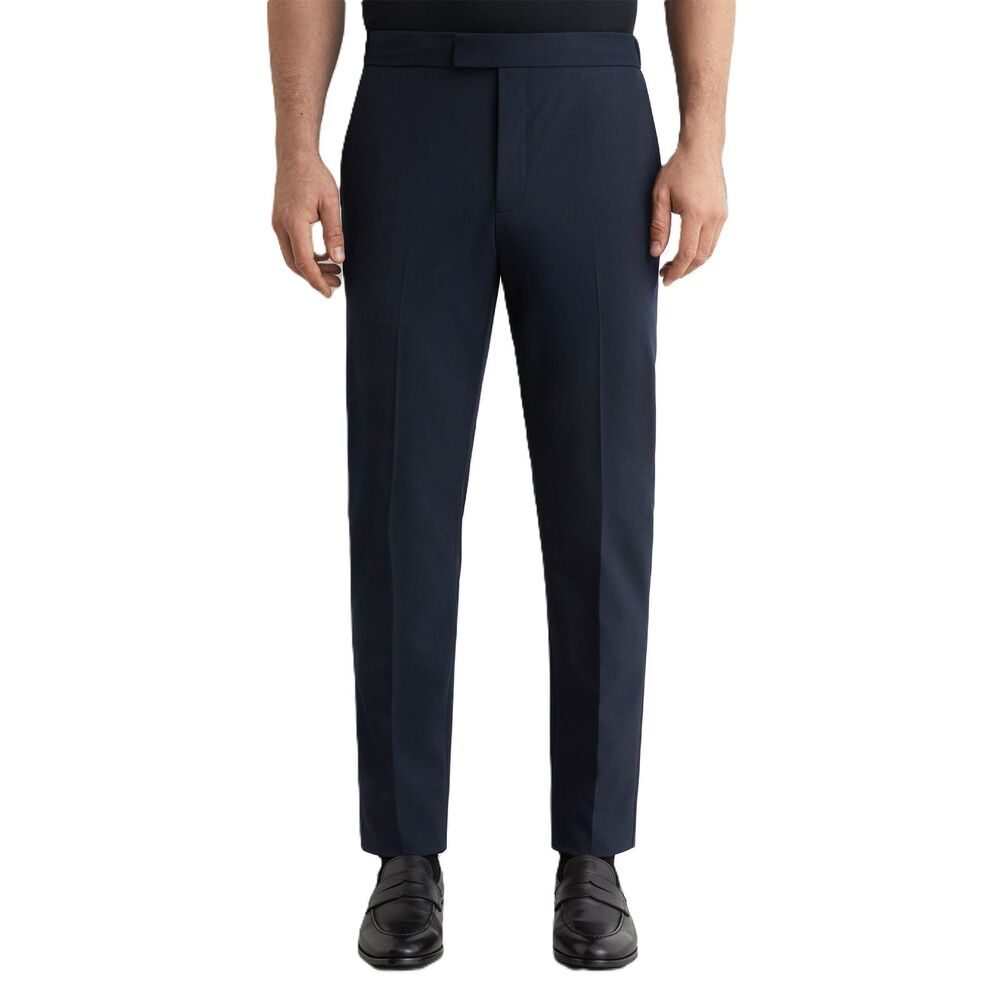 REISS Found Trousers Casual Dress Pants Mens 36 Navy Blue Drawstring Performance